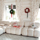 Rose Gold Floral Blossom Branches White Christmas Blackout Window Curtain BIANCA