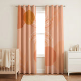 Modern Sunrise Abstract Peach Pink Blackout Window Curtains CLARA - 2 Panels