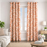 Floral Damask Vintage Peach Pink Blackout Window Curtain CLEVA