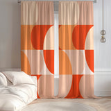 Pop Abstract Geometric Mid Century Modern Burnt Orange Blackout Window Curtains VIORA