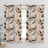 Abstract Modern Natural Colors Beige Organic Shapes Boho Blackout Window Curtain ELOWEN