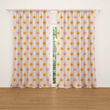 Retro Geometric Orange Pink Beige Maximalist Aesthetic Blackout Window Curtains VIBRAZE