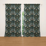 Enchanted Dark Vintage Flowers Birds Botanic Retro Blackout Window Curtain AVELINE