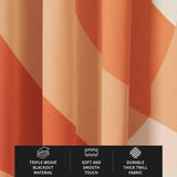 Abstract Modern Terracotta Burnt Orange Blackout Window Curtains SOLENE - 2 Panels