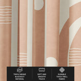 Geometric Abstract Shapes Pastel Blush Pink Minimalist Blackout Window Curtains ROSETTE