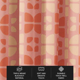 Abstract Geometric Shapes Pink Terracotta Blackout Window Curtains SIENNA