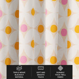 Retro Geometric Orange Pink Beige Maximalist Aesthetic Blackout Window Curtains VIBRAZE