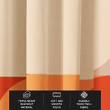 Pop Abstract Geometric Mid Century Modern Burnt Orange Blackout Window Curtains VIORA