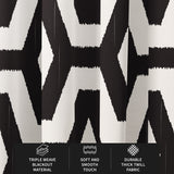 Scandinavian Geometric Black White Blackout Window Curtain ODA