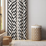 Scandinavian Geometric Black White Blackout Window Curtain DOUALA