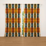 Multicolor Ethnic Mid Century Modern Blackout Window Curtain DUNES