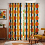 Retro Mid Century Modern Multicolor Blackout Window Curtain DUNES