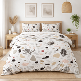Tropical Organic Neutral Botanical Cotton Duvet Cover Set DYPSIS