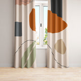 Abstract Art Mid Century Modern Geometric Pastel Blackout Window Curtains EILEEN - 2 Panels - Nursery Curtains