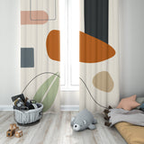 Geometric Abstract Art Soft Pastel Blackout Window Curtains EILEEN - 2 Panels