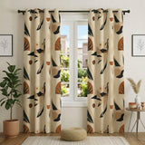 Abstract Modern Natural Colors Beige Boho Blackout Window Curtain ELOWEN