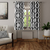 Abstract Geometric Black White Blackout Window Curtain ROWAN