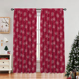 Pine Tree Christmas Foliage Burgundy Blackout Window Curtain EVE