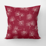 Pine Tree Christmas Foliage Burgundy Throw Pillow Cover EVE