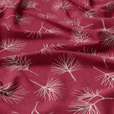 Pine Tree Christmas Foliage Burgundy Cotton Duvet Cover Set EVE