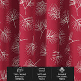 Pine Tree Christmas Foliage Burgundy Blackout Window Curtain EVE