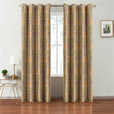 Warm Botanical Retro Floral Damask Blackout Window Curtain FLORIANNE