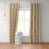 Warm Botanical Retro Floral Damask Blackout Window Curtain FLORIANNE