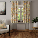 Warm Botanical Retro Floral Damask Blackout Window Curtain FLORIANNE