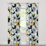 Modern Abstract Botanical Tropical Floral Blackout Window Curtain DAPHNE