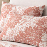 White Dusty Pink Peonies Floral Cotton Duvet Cover Set FLUER