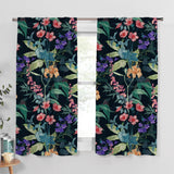 Elegant Botanic Garden Dark Green Floral Blackout Window Curtain GARDEN