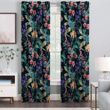 Elegant Botanic Garden Dark Green Floral Blackout Window Curtain GARDEN