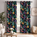 Botanical Garden Dark Green Floral Blackout Window Curtain GARDEN