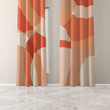 Abstract Modern Terracotta Burnt Orange Blackout Window Curtains SOLENE - 2 Panels