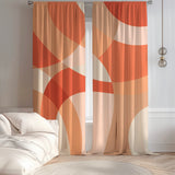 Abstract Modern Terracotta Burnt Orange Blackout Window Curtains SOLENE - 2 Panels