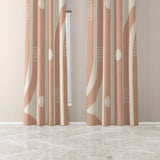 Geometric Abstract Shapes Pastel Blush Pink Minimalist Blackout Window Curtains ROSETTE