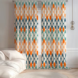 Abstract Geometric Mid Century Modern Retro Blackout Window Curtains VESPERA