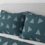 Mid Cenutry Modern Minimalist Geometric Navy Blue Cotton Duvet Cover Set BJORN