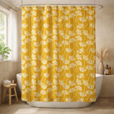Ginkgo Leaves Mustard Yellow Floral Shower Curtain GINKGO