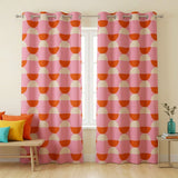 Dopamine Retro Abstract Geometric Burnt Orange Pink Maximalist Blackout Window Curtain GLOWRA