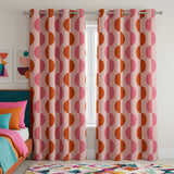 Dopamine Retro Abstract Geometric Burnt Orange Pink Maximalist Blackout Window Curtain GLOWRA
