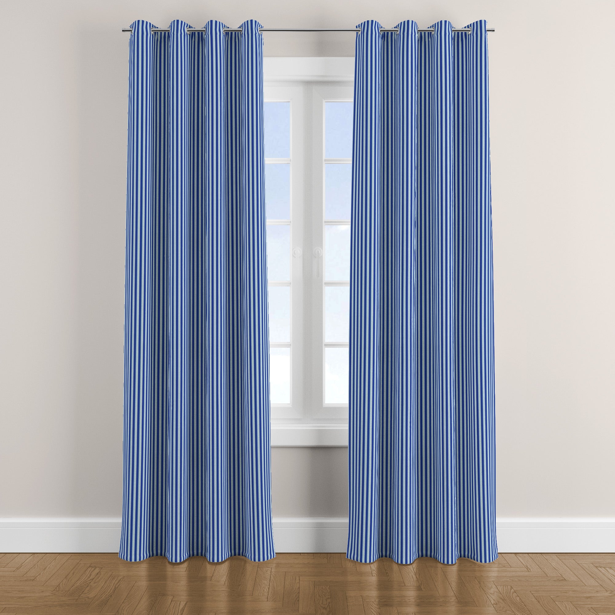 Sky Blue Vertical Stripes Nordic Scandinavian Blackout Window Curtain HAVN