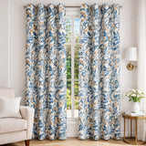 Botanical Blue Tree Branches Floral Blackout Window Curtain HAZEL