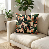 Abstract Peonies Natural Colors Floral Pillow Cover HELMI
