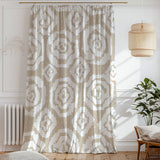 Wabi Sabi Scandinavian Shibori Print Beige White Blackout Window Curtain HILDA