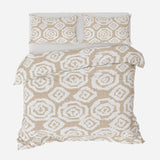 Abstract Wabi Sabi Scandinavian Shibori Beige White Cotton Duvet Cover Set HILDA