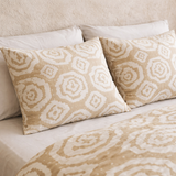 Abstract Wabi Sabi Scandinavian Shibori Beige White Cotton Duvet Cover Set HILDA