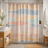 Minimalist Pastel Mid-Century Modern Shower Curtain HULDA