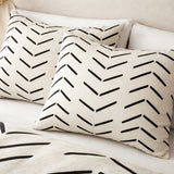 Modern Geometric Black Off-White Mudcloth Cotton Duvet Cover Set IMAMU