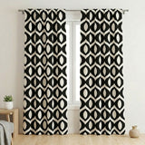 Scandinavian Geometric Black Off-White Blackout Window Curtain INGER